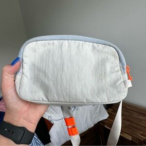 lululemon athletica Cream and Gray Belt Bag with Orange Accents MINI !!!